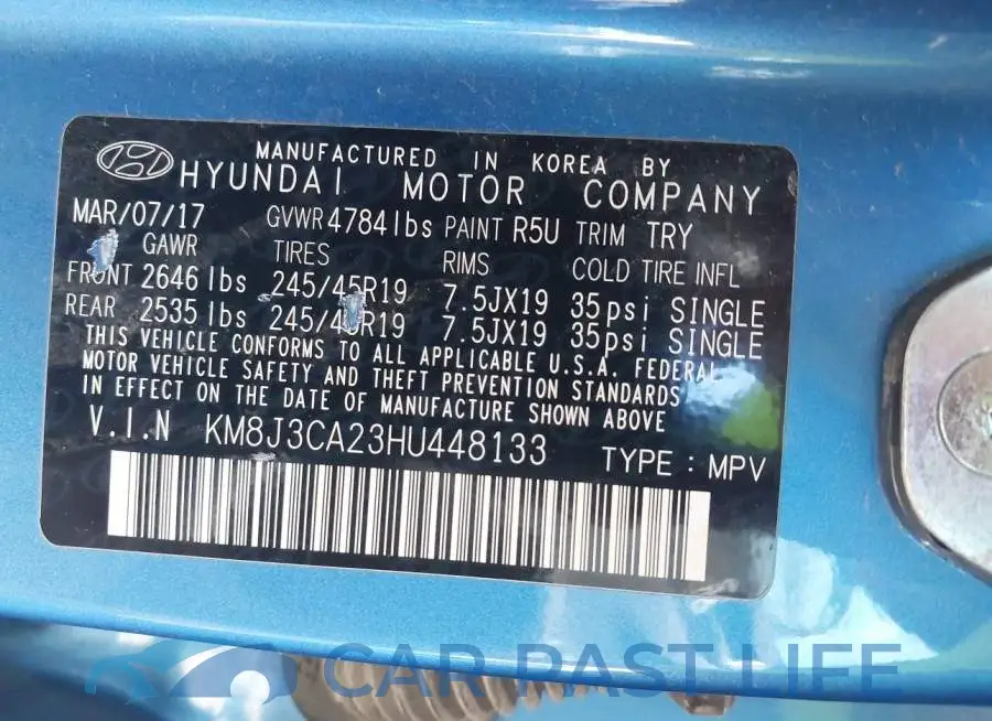 KM8J3CA23HU448133# 9
