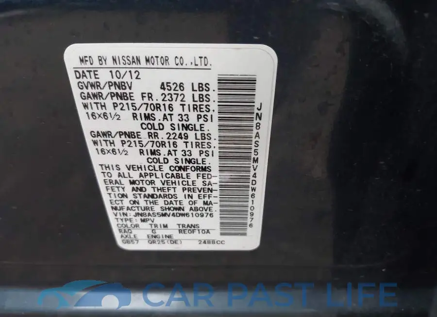 JN8AS5MV4DW610976# 9