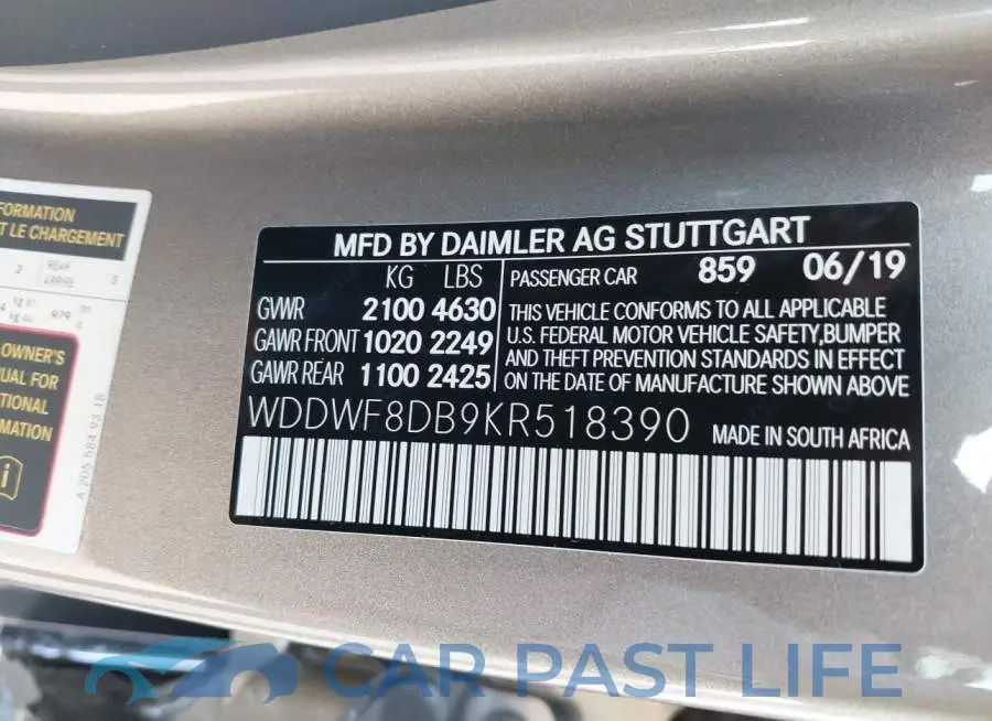 WDDWF8DB9KR518390# 9