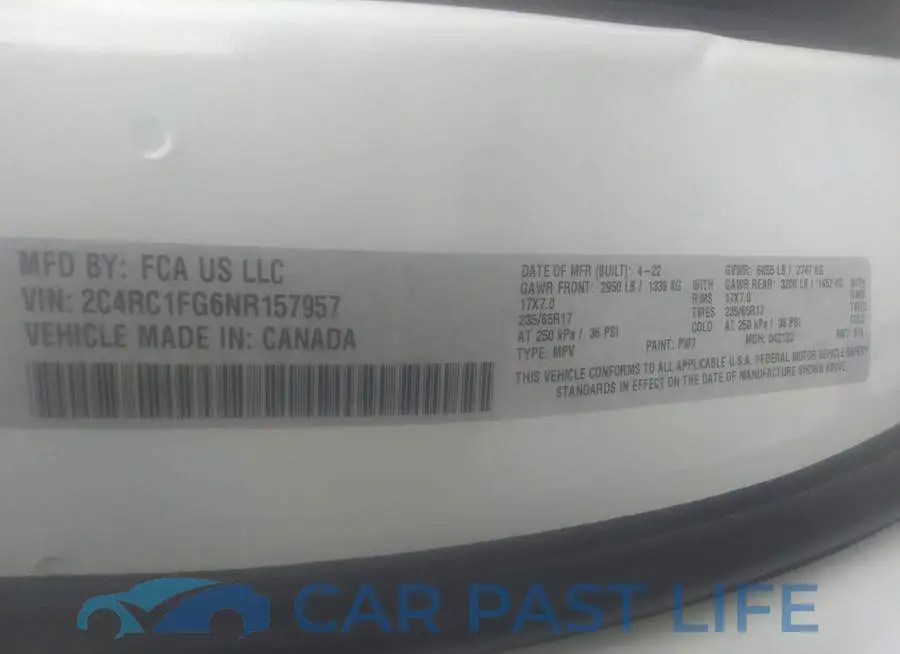 2C4RC1FG6NR157957# 9