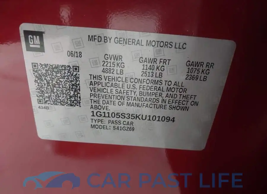 1G1105S35KU101094# 9