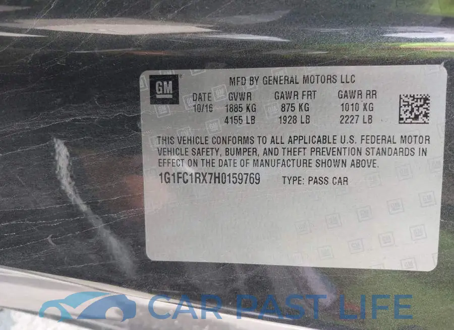 1G1FC1RX7H0159769# 9