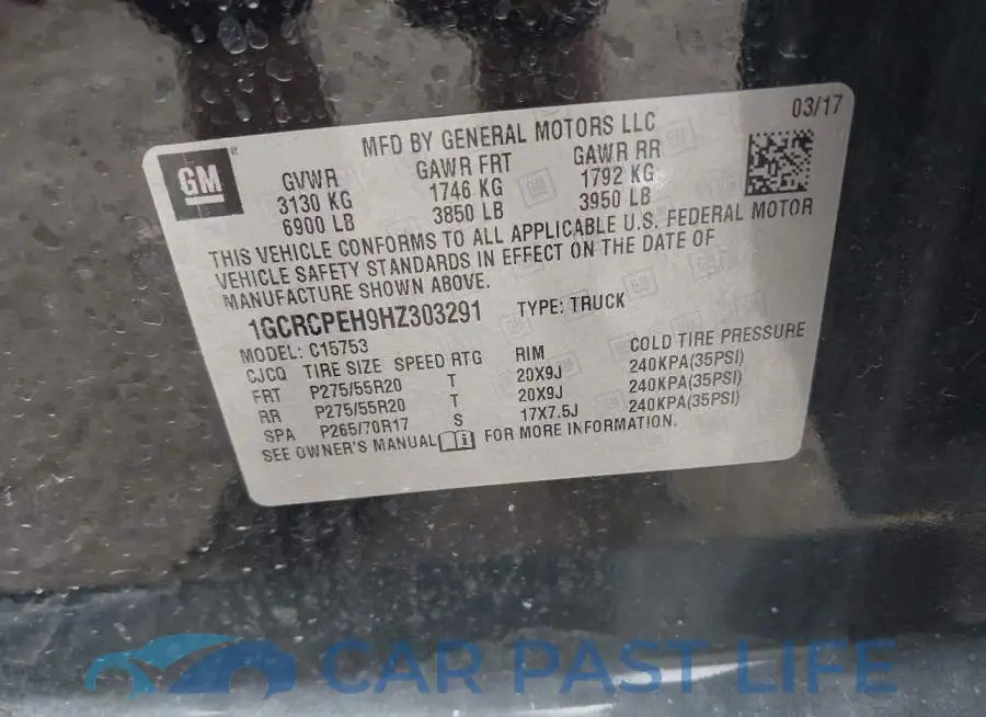 1GCRCPEH9HZ303291# 9