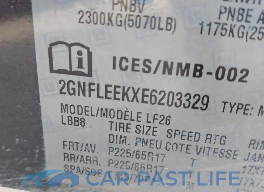 2GNFLEEKXE6203329# 9