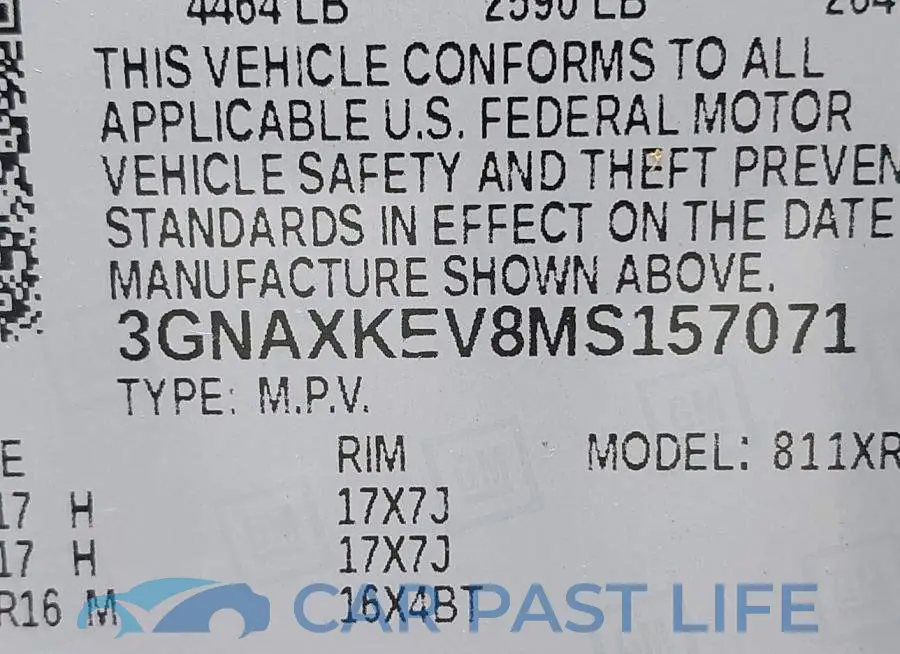 3GNAXKEV8MS157071# 9