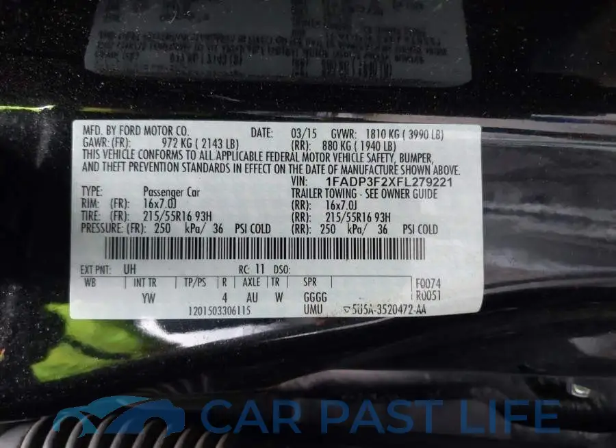 1FADP3F2XFL279221# 9