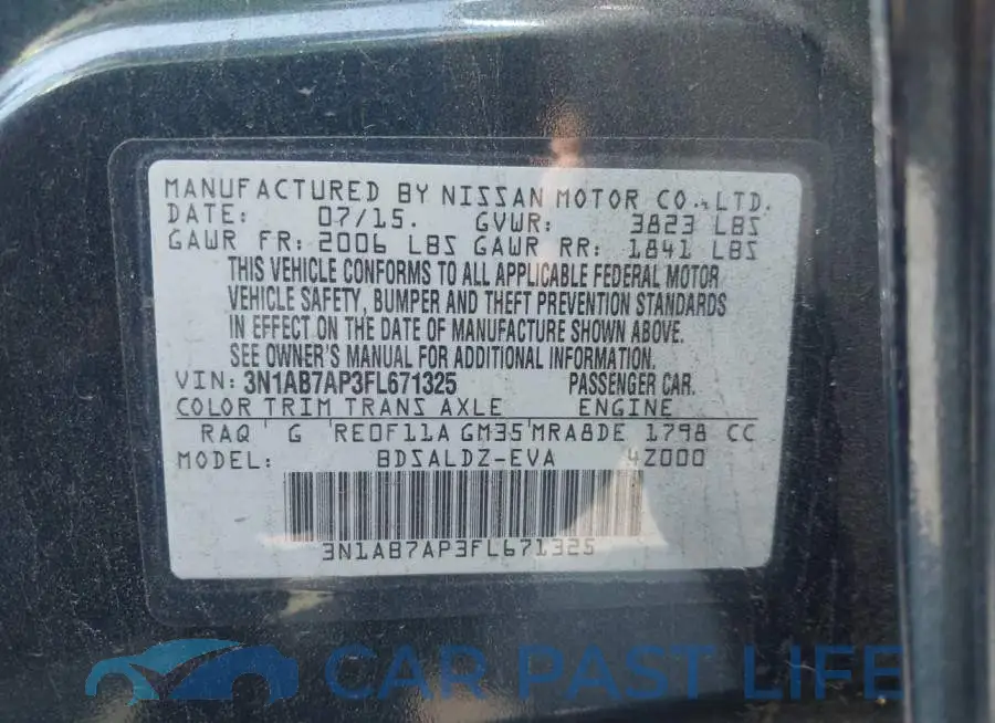 3N1AB7AP3FL671325# 9