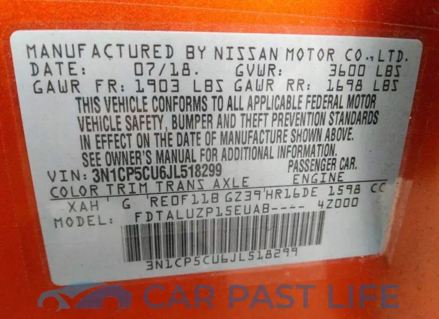 3N1CP5CU6JL518299# 9