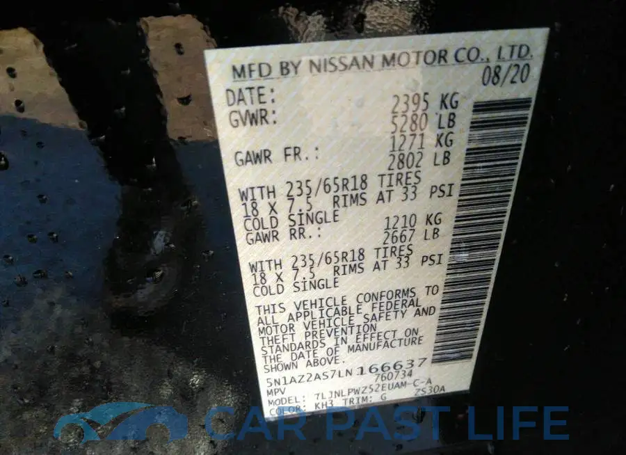 5N1AZ2AS7LN166637# 9