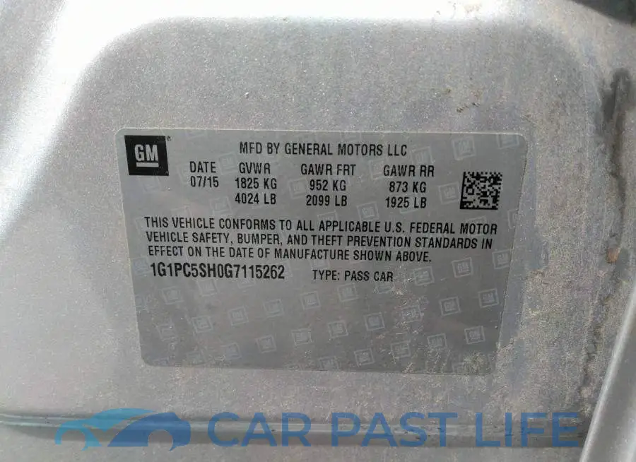 1G1PC5SH0G7115262# 9