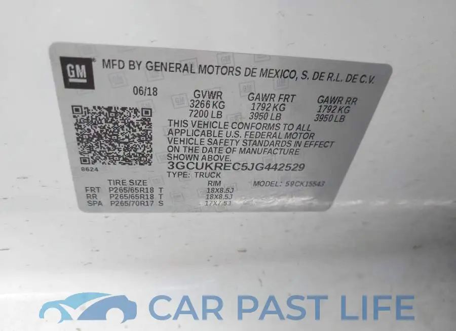 3GCUKREC5JG442529# 9