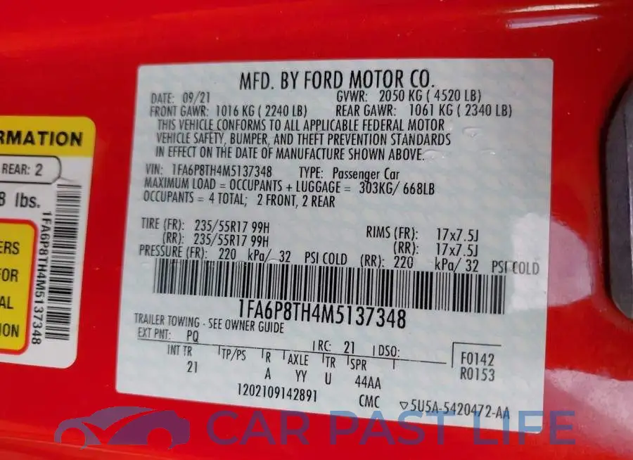 1FA6P8TH4M5137348# 9