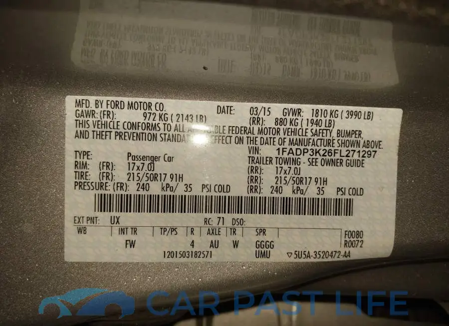 1FADP3K26FL271297# 9