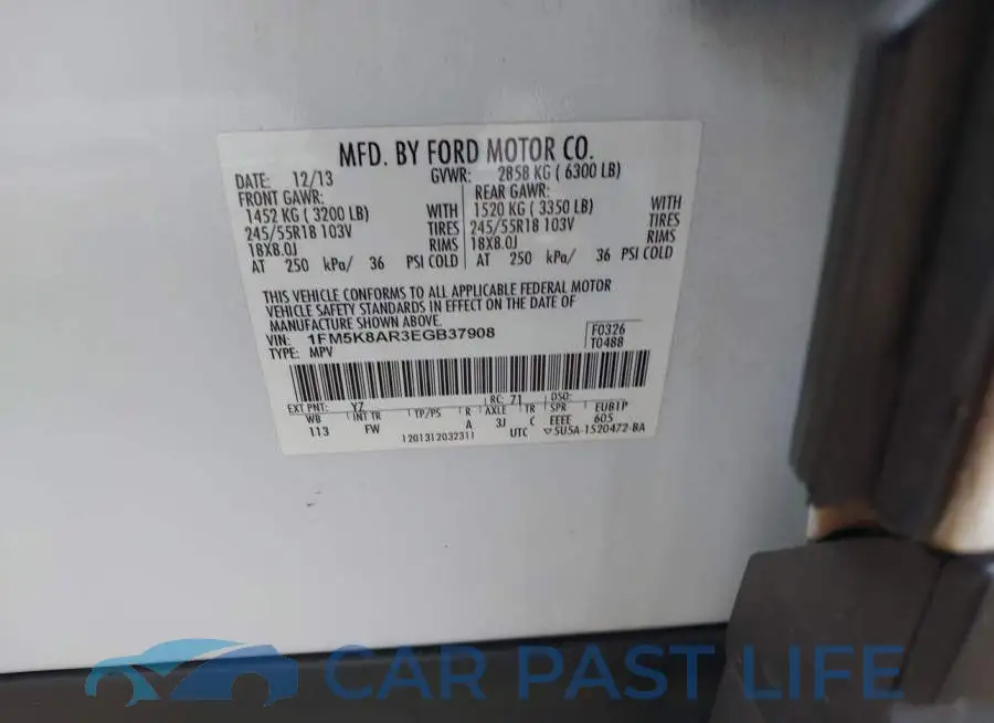 1FM5K8AR3EGB37908# 9