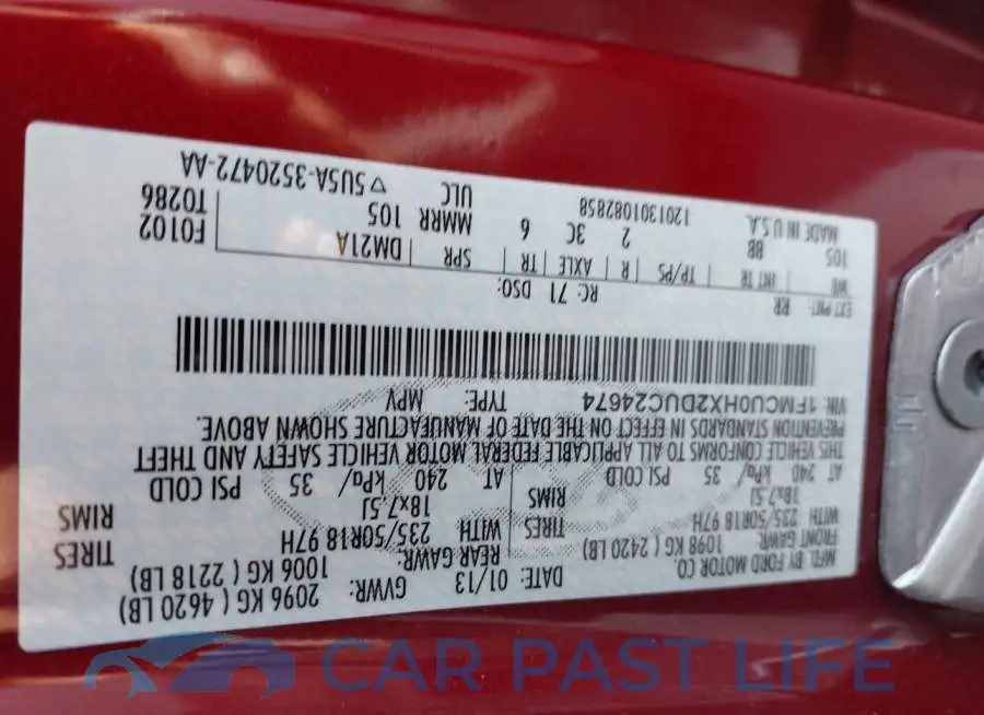 1FMCU0HX2DUC24674# 9