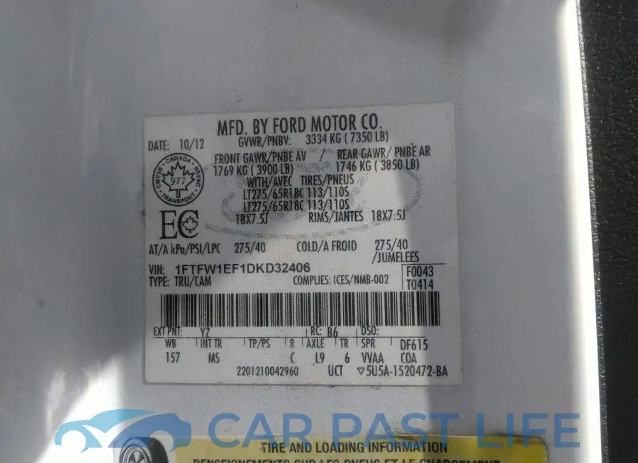 1FTFW1EF1DKD32406# 9