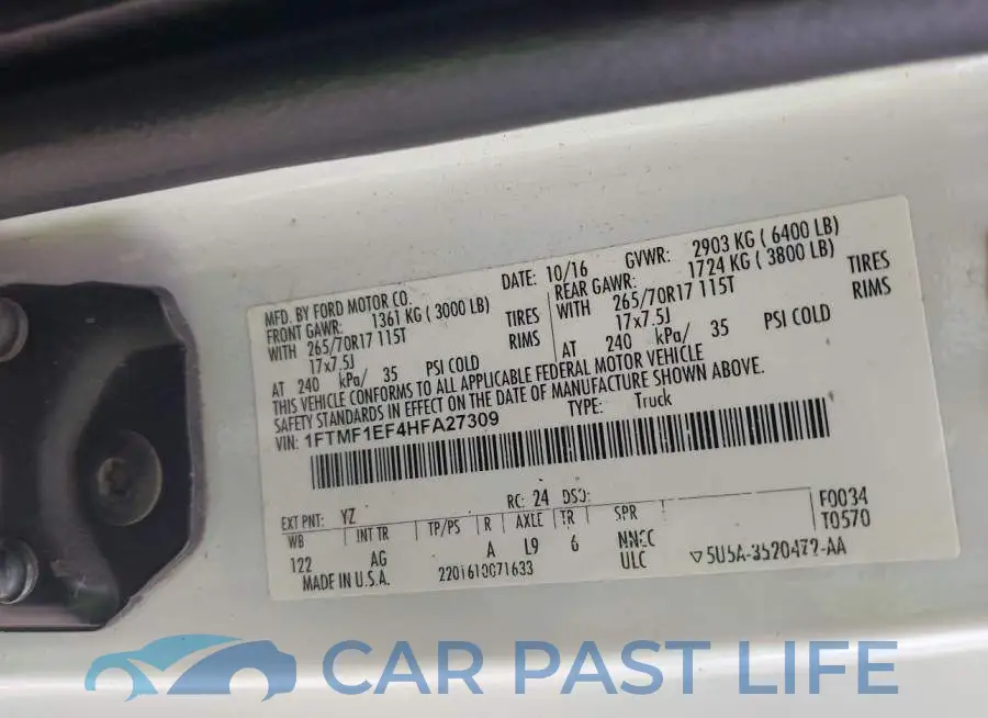 1FTMF1EF4HFA27309# 9