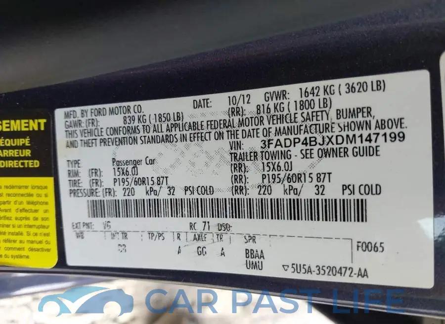 3FADP4BJXDM147199# 9