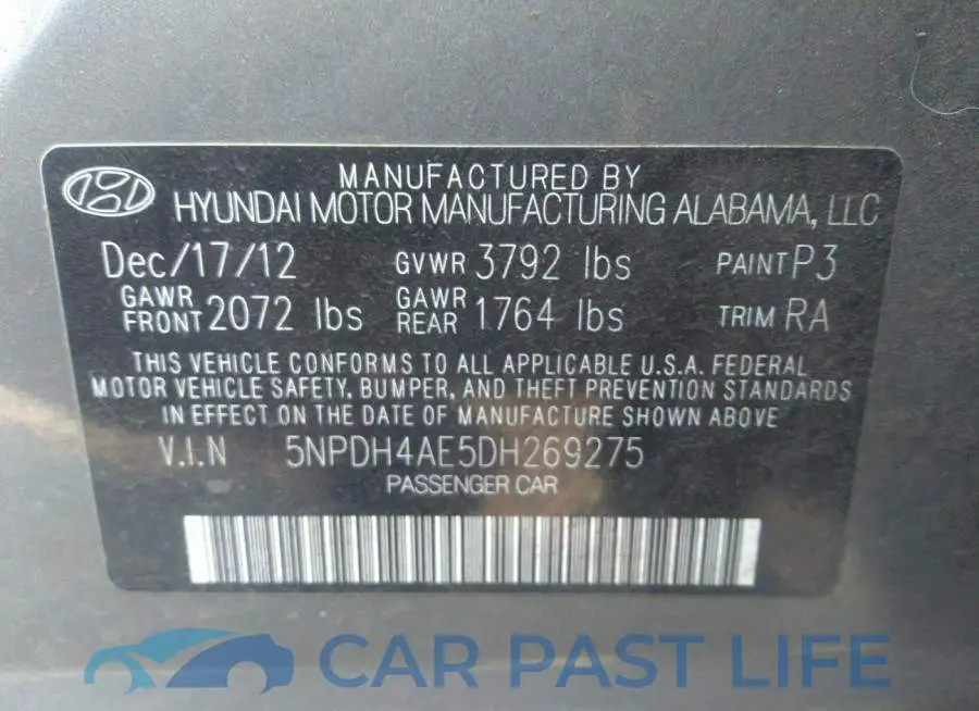 5NPDH4AE5DH269275# 9