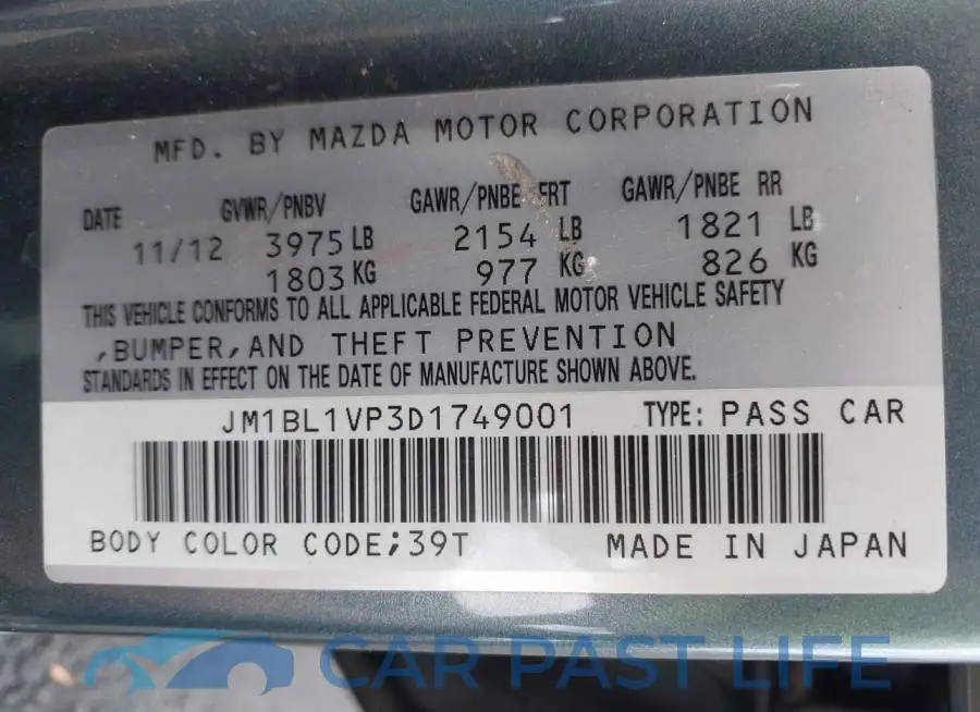 JM1BL1VP3D1749001# 9