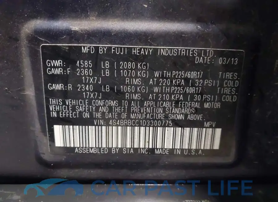 4S4BRBCC1D3300775# 9