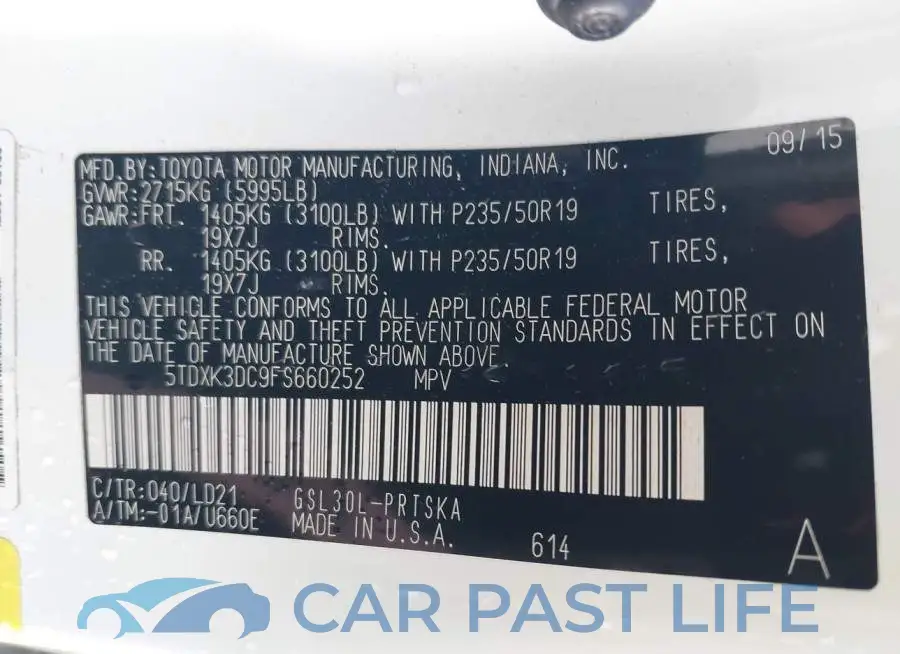 5TDXK3DC9FS660252# 9