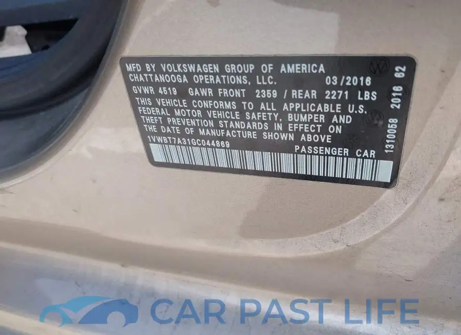 1VWBT7A31GC044869# 9