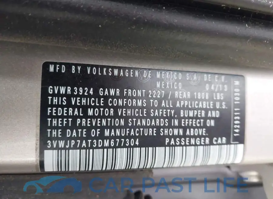 3VWJP7AT3DM677304# 9