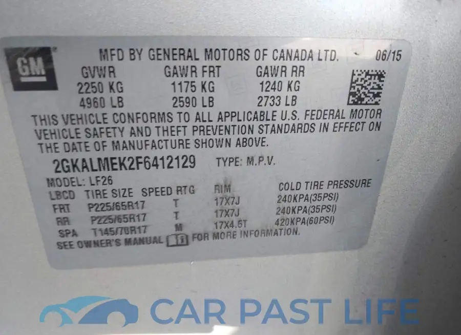 2GKALMEK2F6412129# 9
