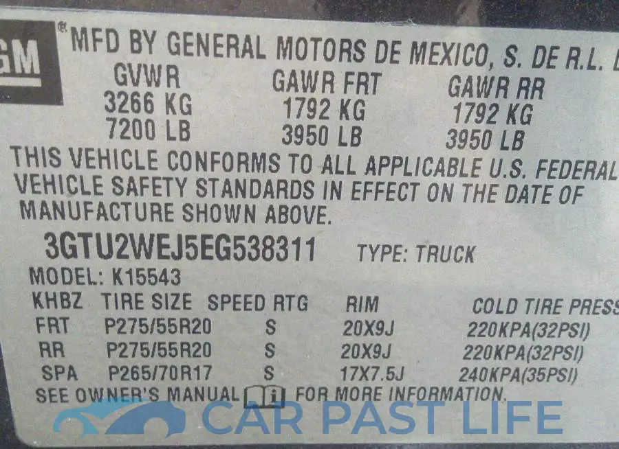 3GTU2WEJ5EG538311# 9