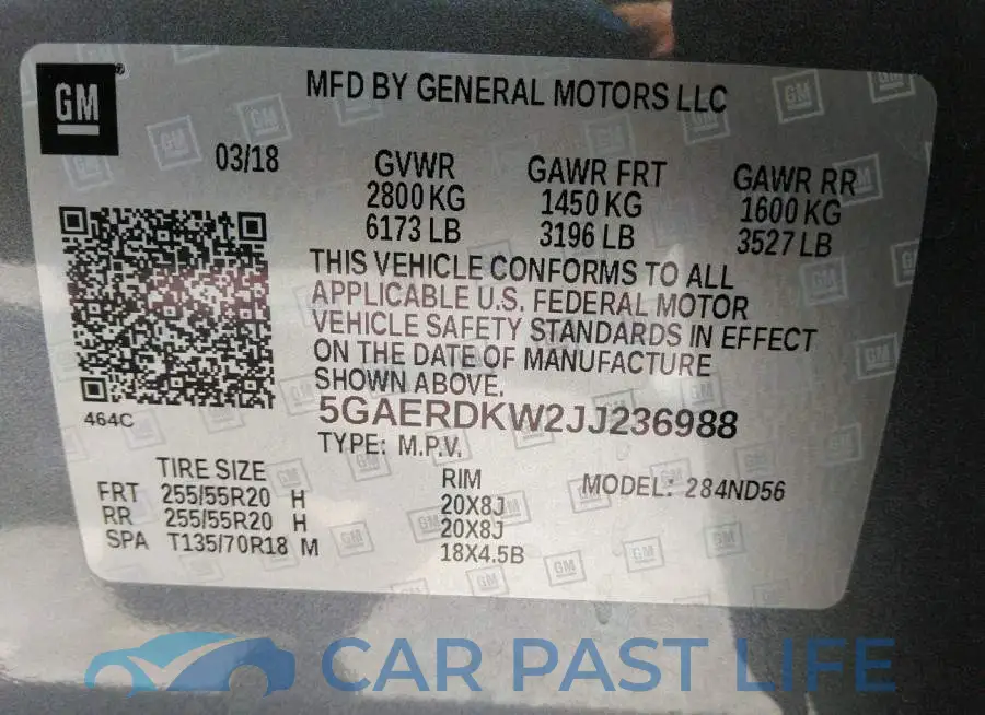 5GAERDKW2JJ236988# 9