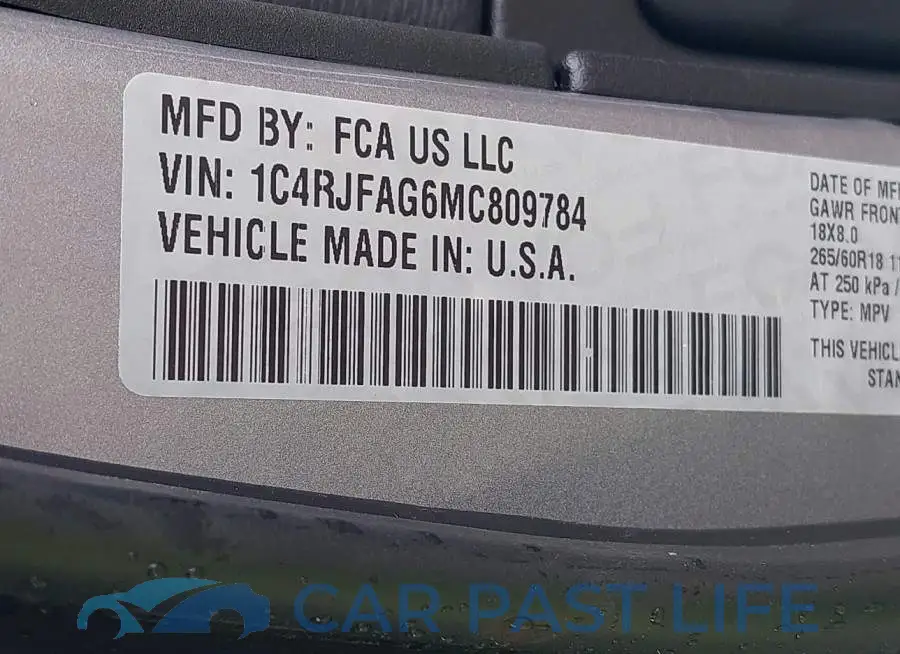 1C4RJFAG6MC809784# 9
