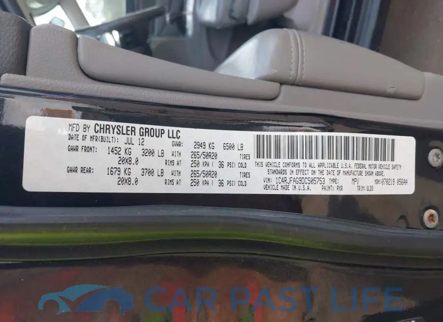 1C4RJFAG9DC505753# 9