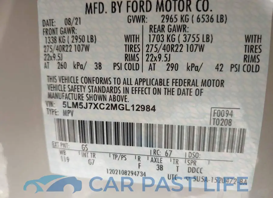 5LM5J7XC2MGL12984# 9
