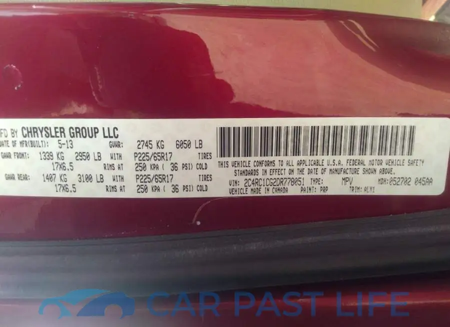 2C4RC1CG2DR778051# 9