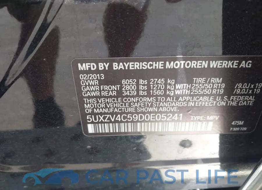 5UXZV4C59D0E05241# 9