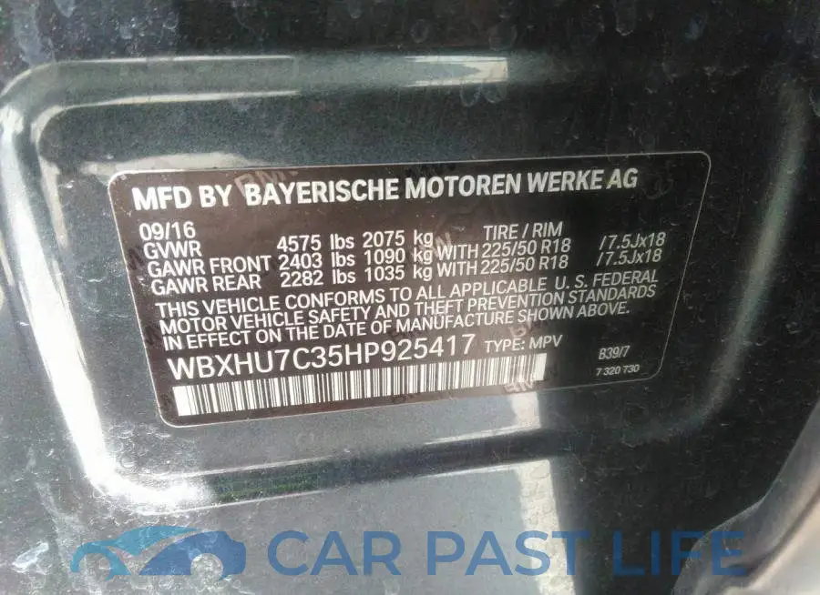 WBXHU7C35HP925417# 9