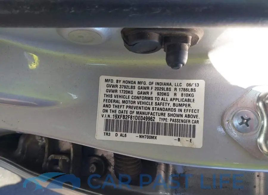 19XFB2F81DE049962# 9