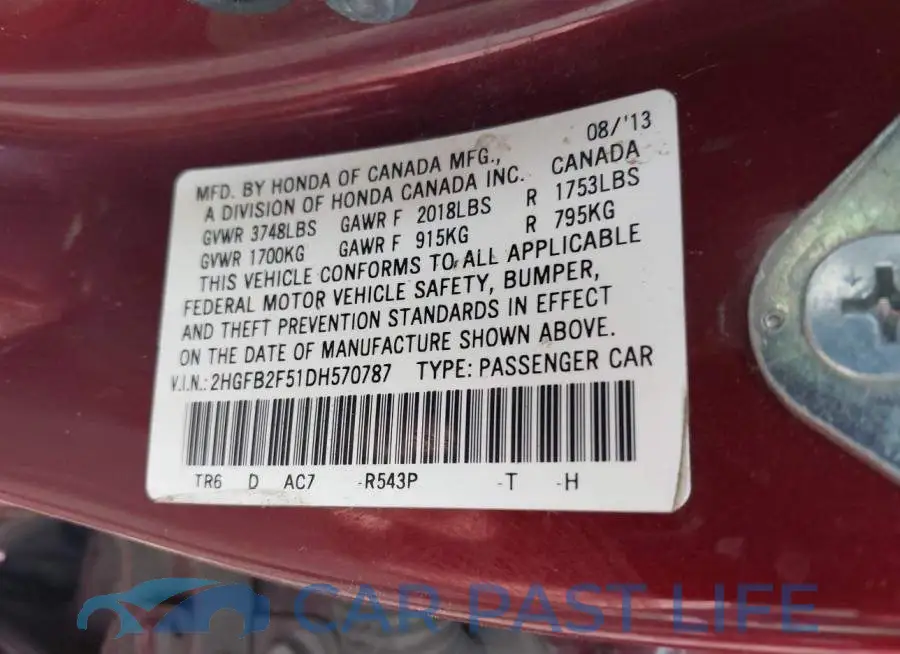 2HGFB2F51DH570787# 9