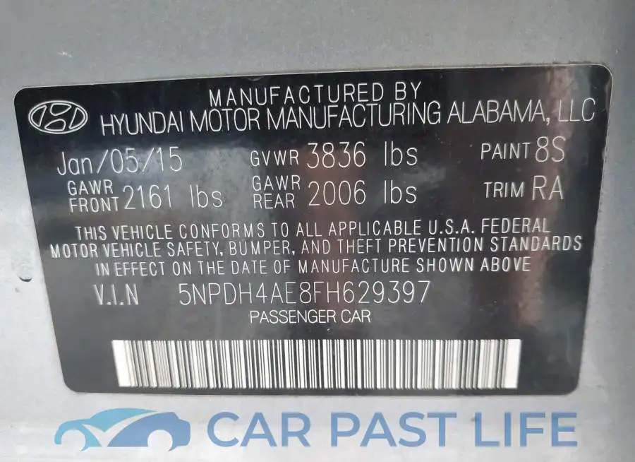 5NPDH4AE8FH629397# 9