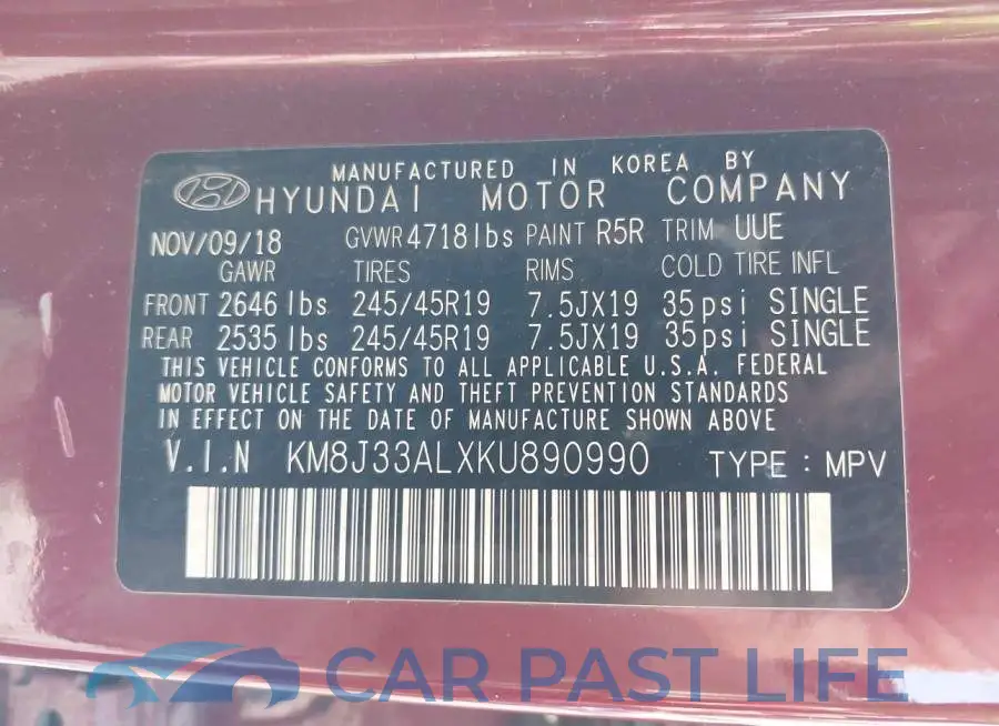 KM8J33ALXKU890990# 9