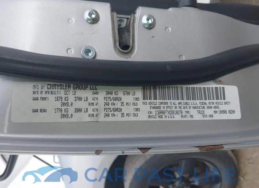 1C6RR6FTXDS518278# 9