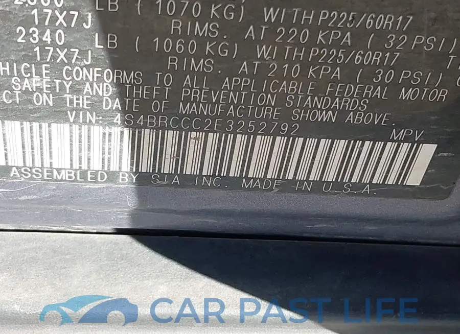 4S4BRCCC2E3252792# 9