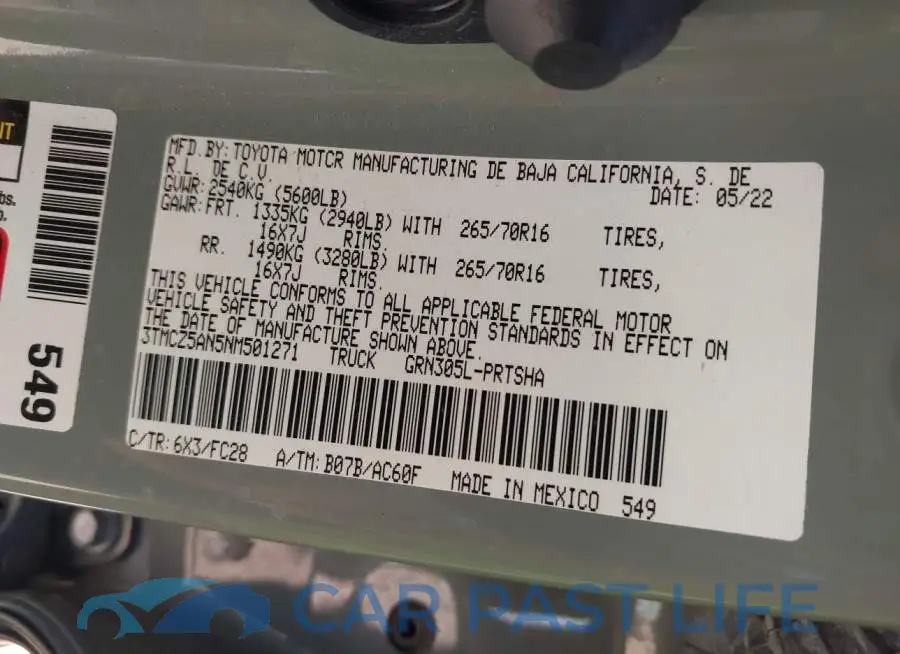 3TMCZ5AN5NM501271# 9