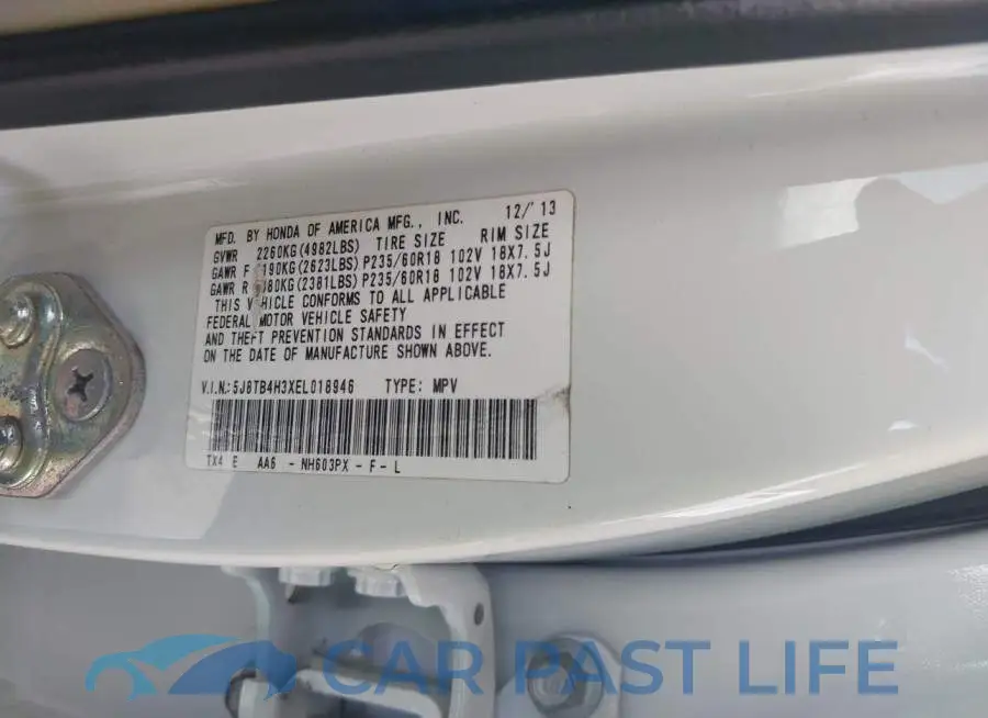 5J8TB4H3XEL018946# 9
