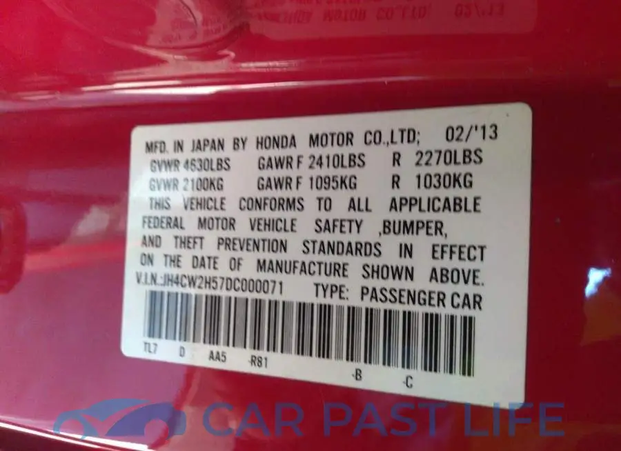 JH4CW2H57DC000071# 9