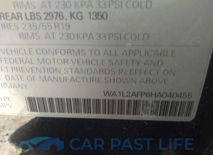 WA1L2AFP6HA040455# 9