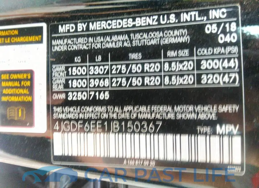 4JGDF6EE1JB150367# 9