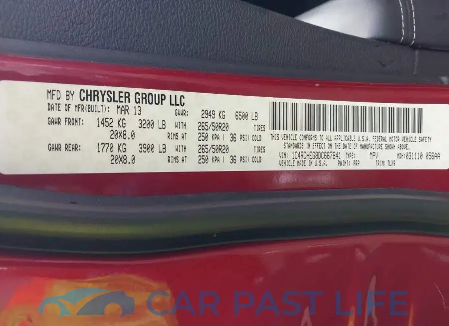 1C4RDHEG8DC667841# 9