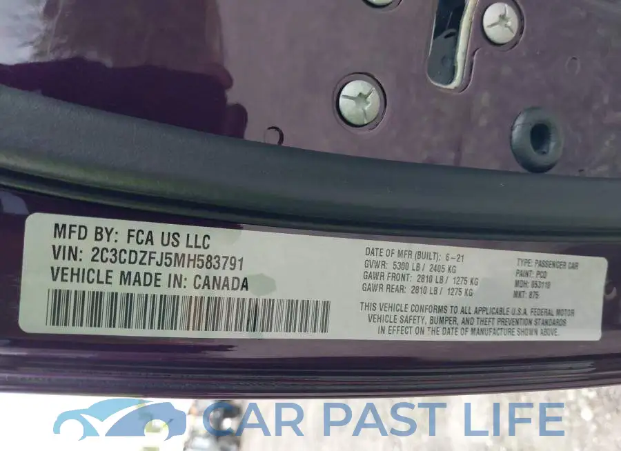 2C3CDZFJ5MH583791# 9